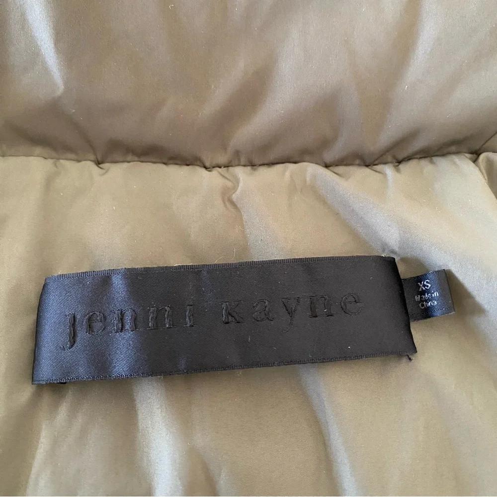 Jenni Kayne Olive Green Puffer Coat Jacket Down Filled Quilted Mid Length: XS - Picture 12 of 15